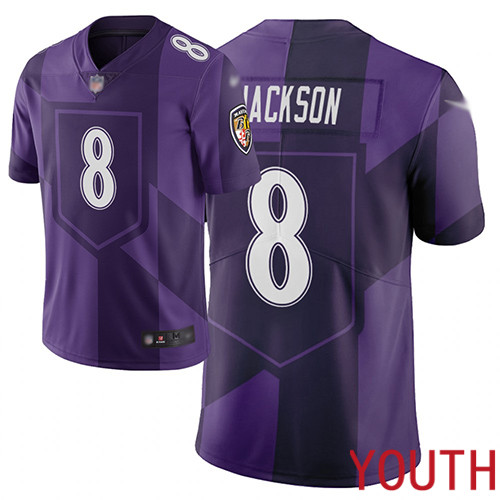 Baltimore Ravens Limited Purple Youth Lamar Jackson Jersey NFL Football 8 City Edition